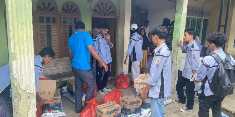 Keluarga Besar HMTI UTU Peduli Korban Longsor, Antar Bantuan ke Panton Reu