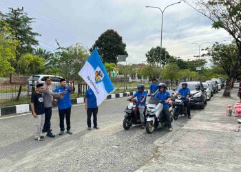 Gerakan Infak Sedekah, Ketua KNPI Nagan Raya Lepas Petugas Pendistribusian Beras