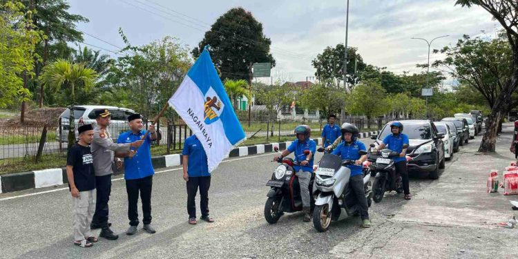Gerakan Infak Sedekah, Ketua KNPI Nagan Raya Lepas Petugas Pendistribusian Beras