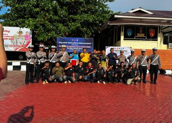 HUT Bhayangkara ke-79, Polres Nagan Raya Gelar Deklarasi Keselamatan Berlalu Lintas